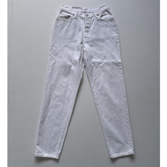 Vintage 80's LEVIS 501 White Jeans Made in USA 13 S / 28-29" W / High Rise - Picture 1 of 11